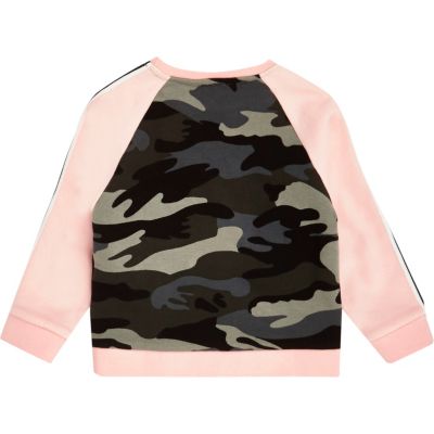 Mini girls pink camo print sweatshirt